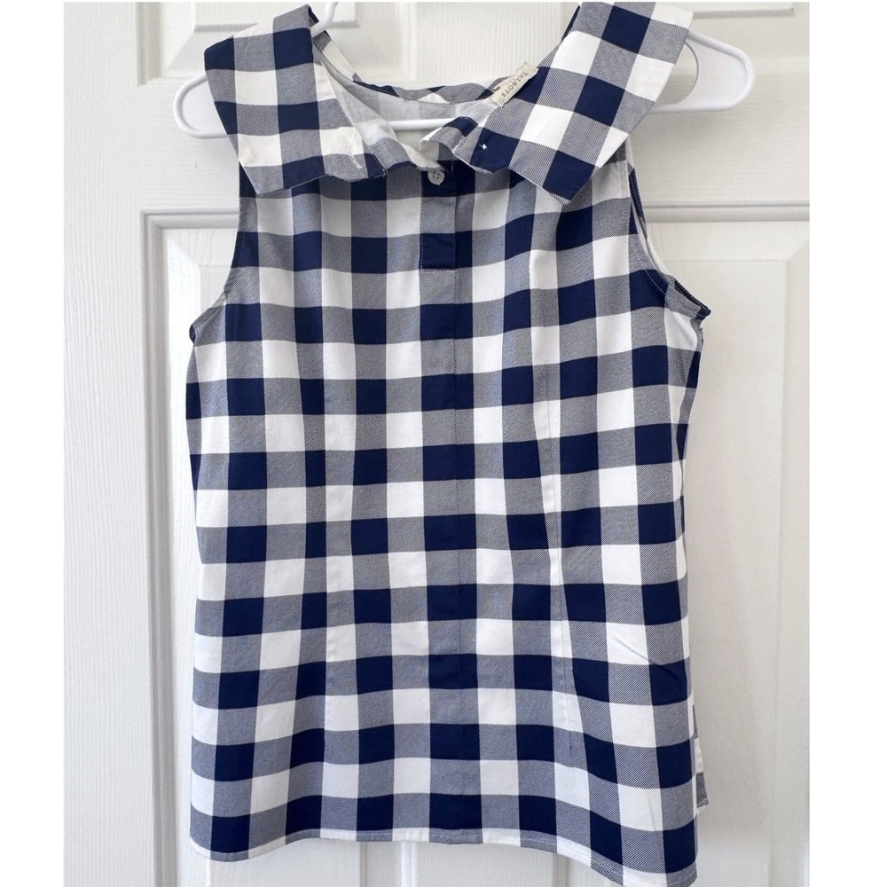 Talbots Audrey Classic Preppy Cottagecore Gingham Top Size Medium - Picture 5 of 8